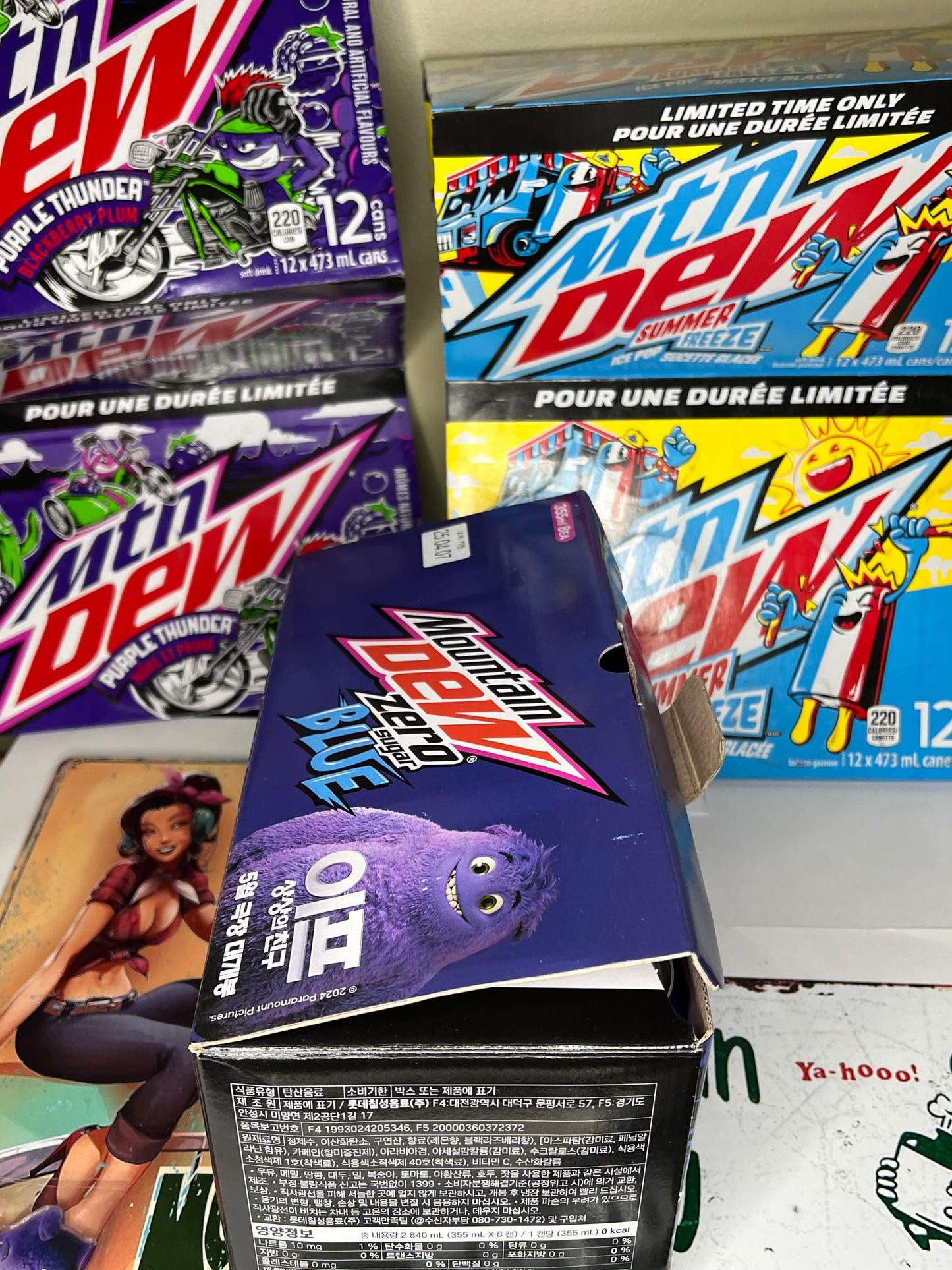 Exclusive Korean IF MOVIE Release – Mountain Dew Zero Sugar Blue! 8pack with key chain