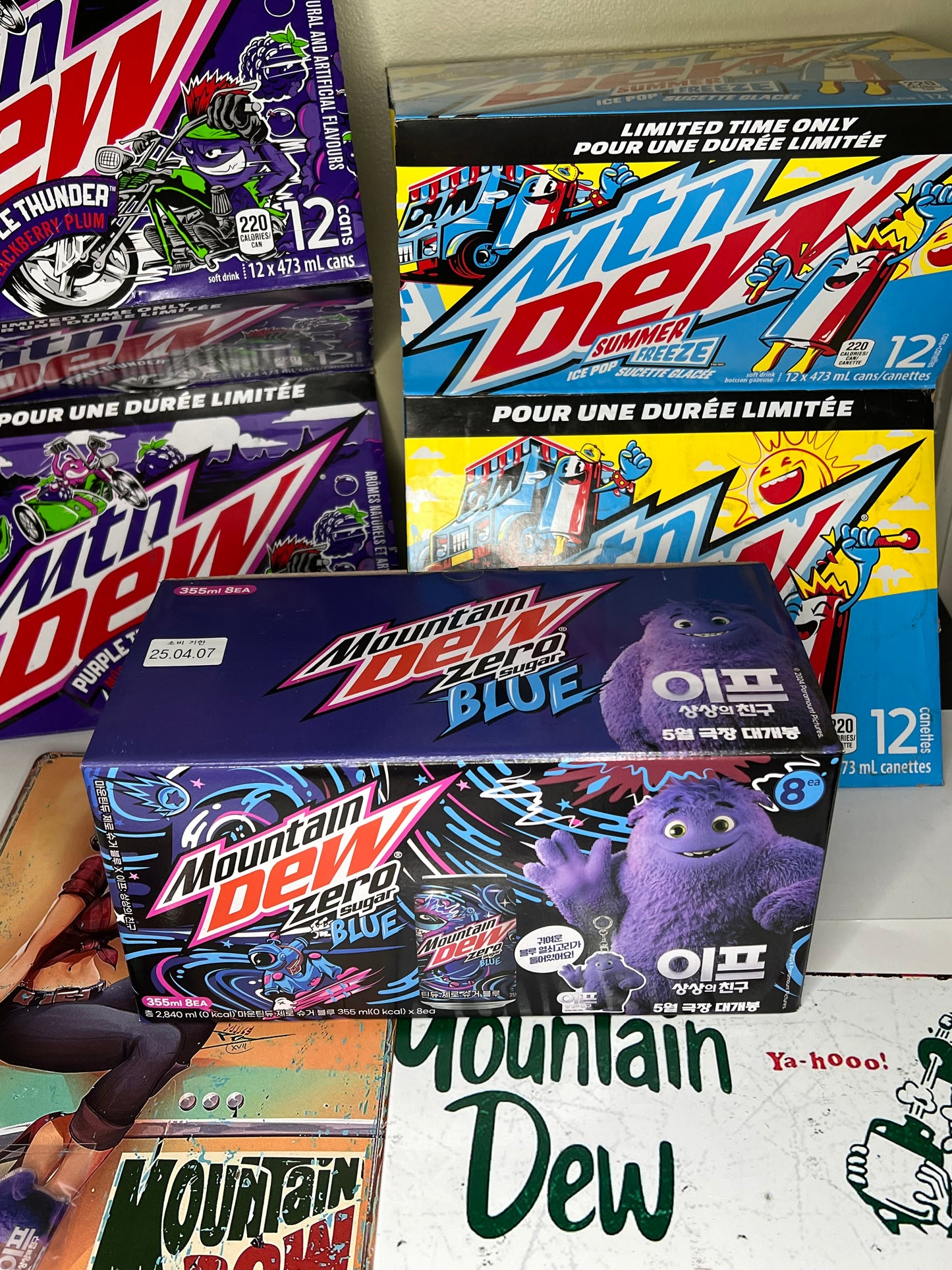 Exclusive Korean IF MOVIE Release – Mountain Dew Zero Sugar Blue! 8pack with key chain